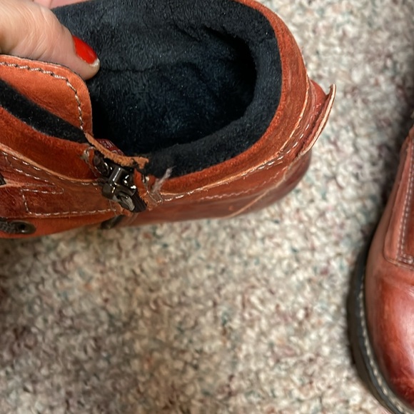 Dromedaris leather fleece lined boots withh zip side - Picture 4 of 10